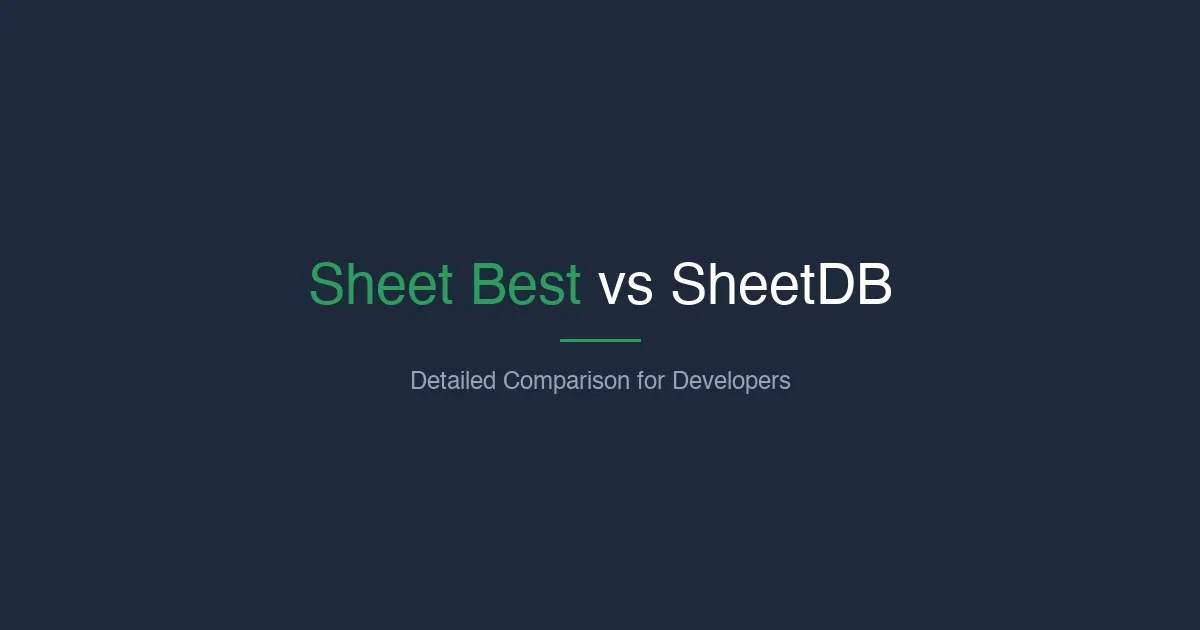 Sheet Best vs SheetDB: Detailed Comparison for Developers