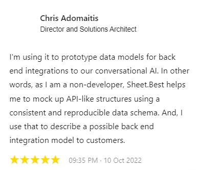 Sheet Best no code spreadsheet automation review